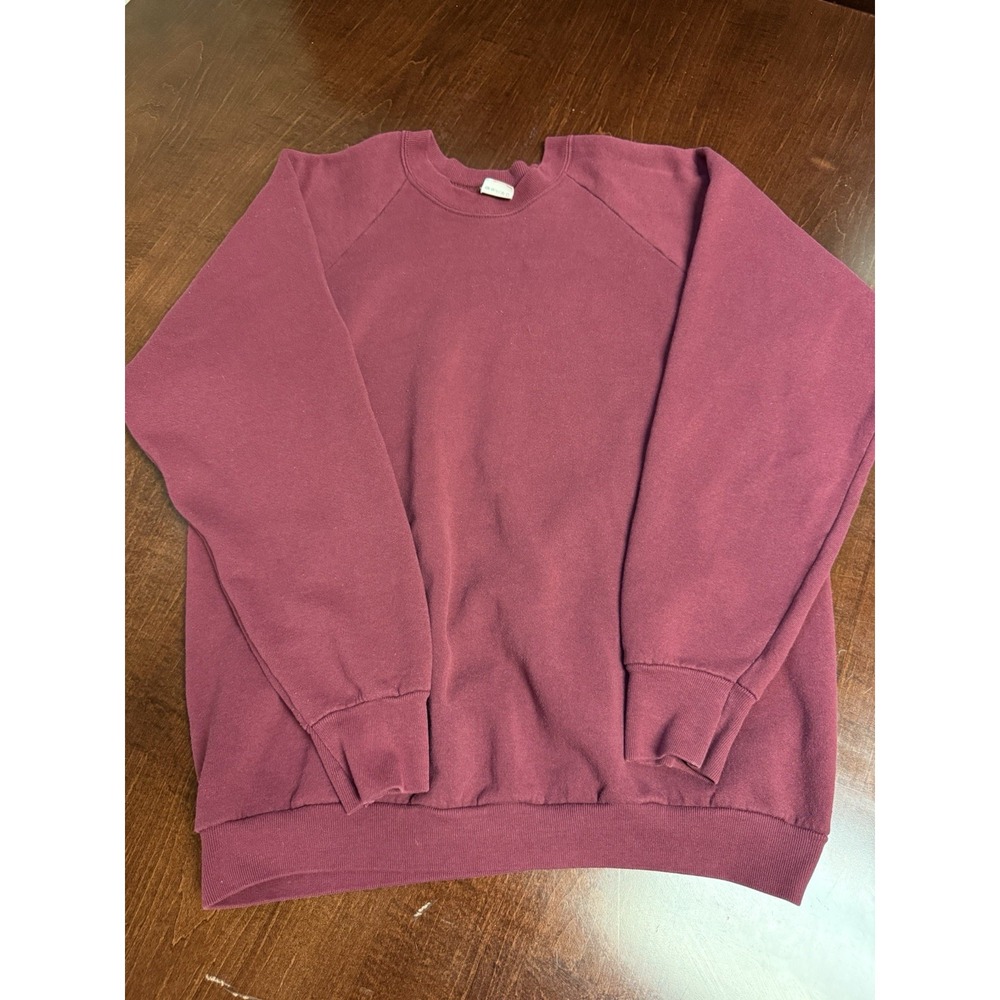 Vintage 80s Fruit Of The Loom Sweatshirt Mens XL Red Blank Crewneck Pullover USA